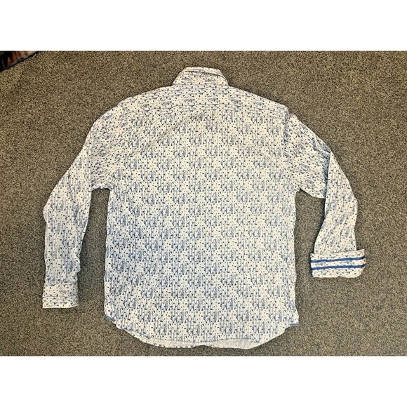 Robert Graham Mens Shirt Size XL Modern Americana Tailored Fit Button Down Blue - Picture 2 of 7